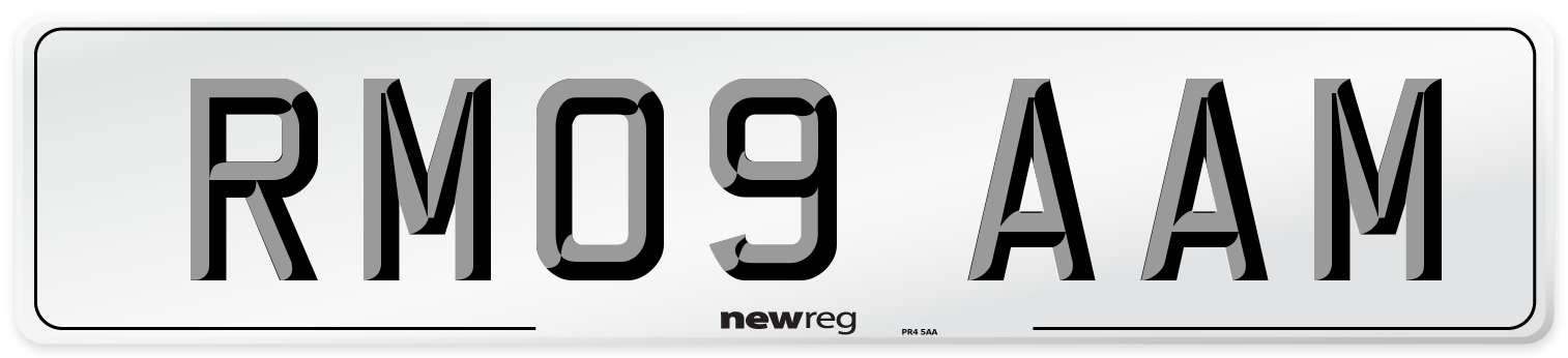 RM09 AAM Number Plate from New Reg